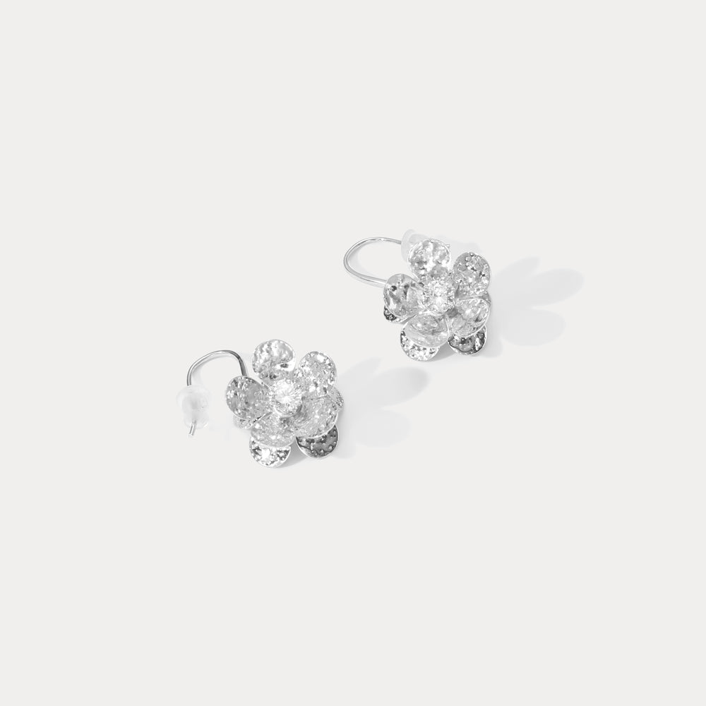 Silver Flowers Earrings