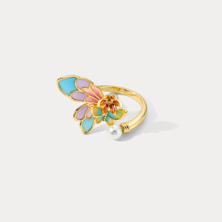 Enamel Butterfly Ring