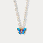 Selenichast Butterfly Pearl Necklace