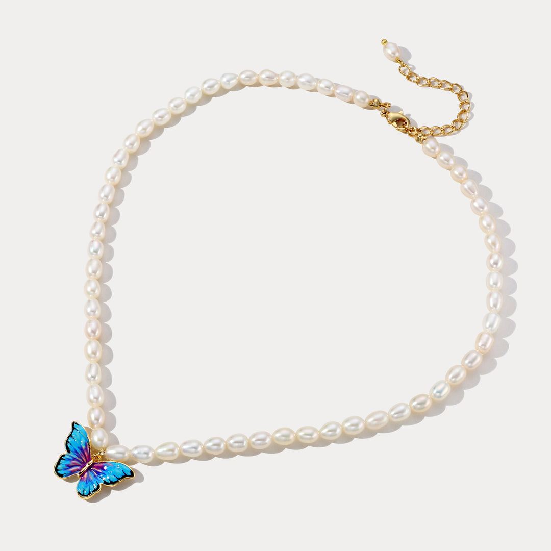 Butterfly Pearl Necklace