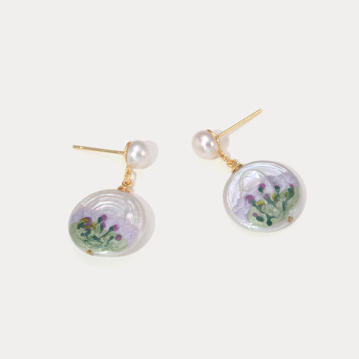 Violet Baroque Pearl Earrings