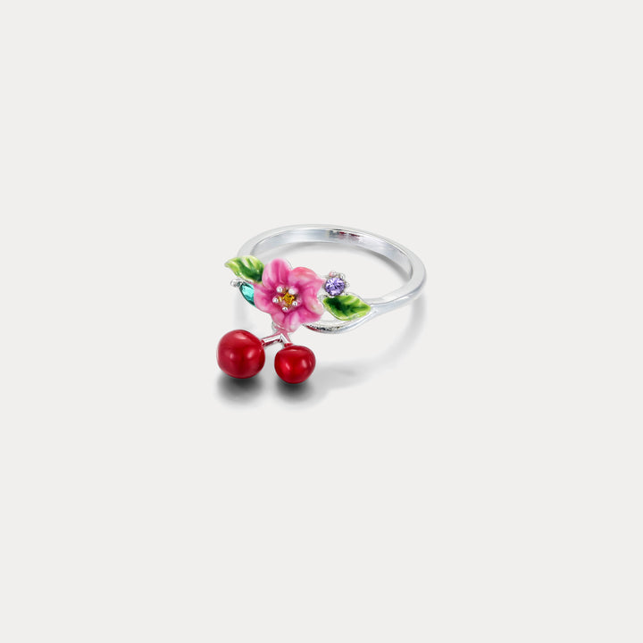 Silver Cherry Ring