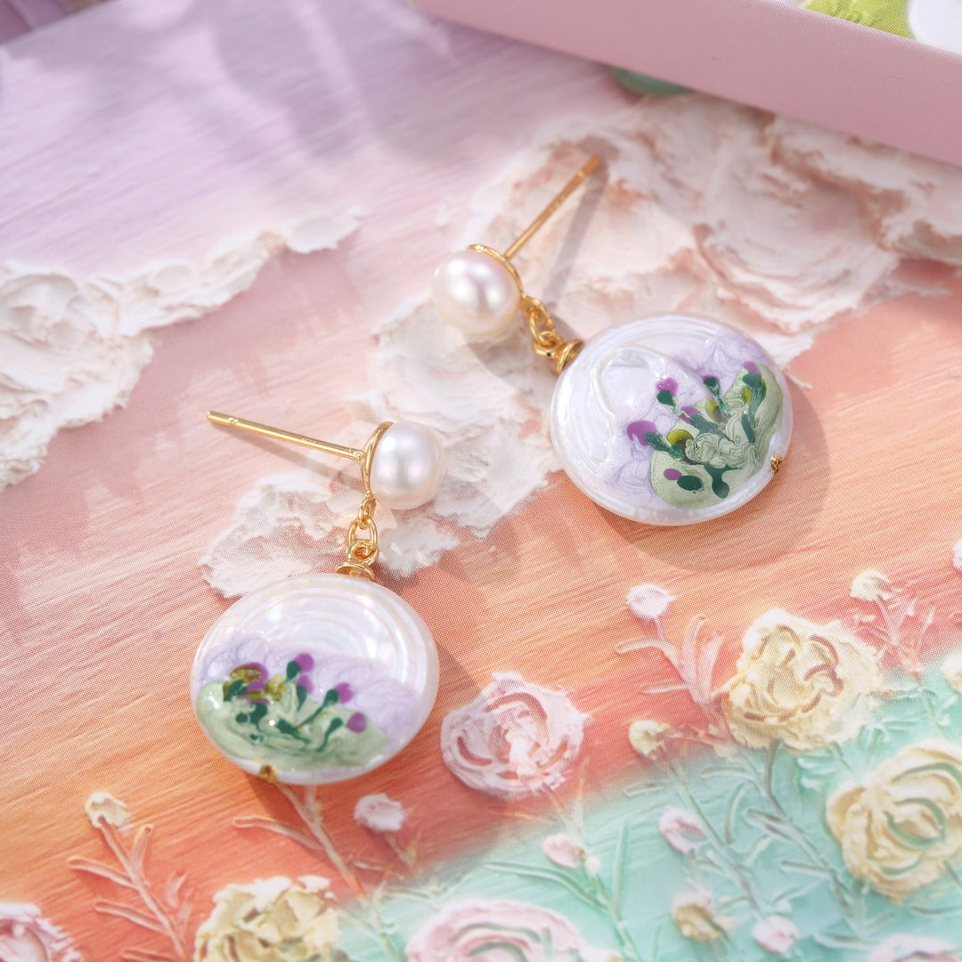 Violet Baroque Pearl Earrings