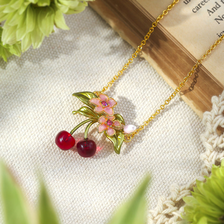 Cherry Necklace Summer Jewelry