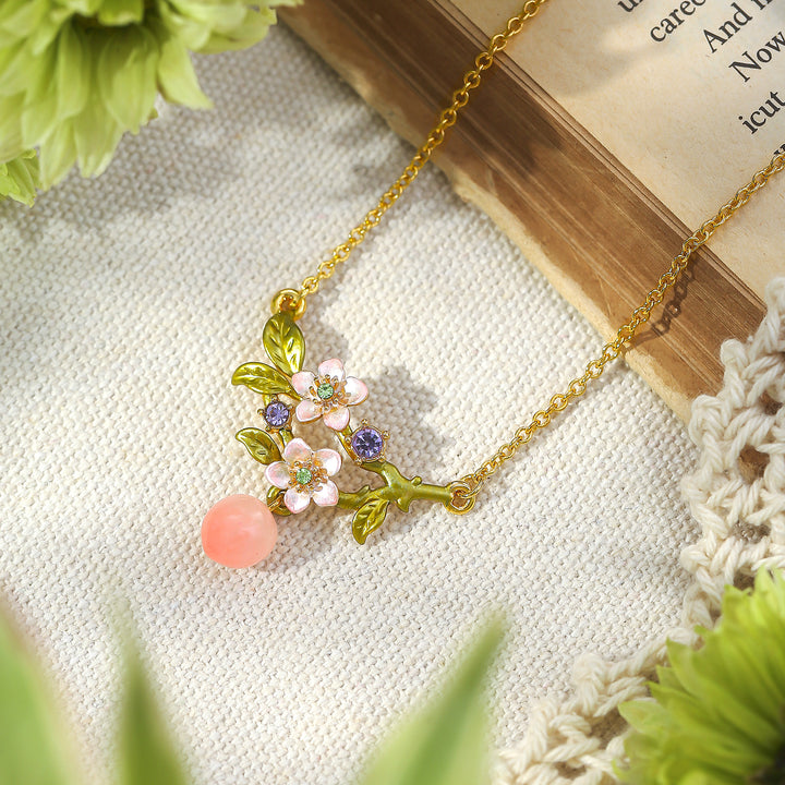 Peach Necklace Summer Jewelry