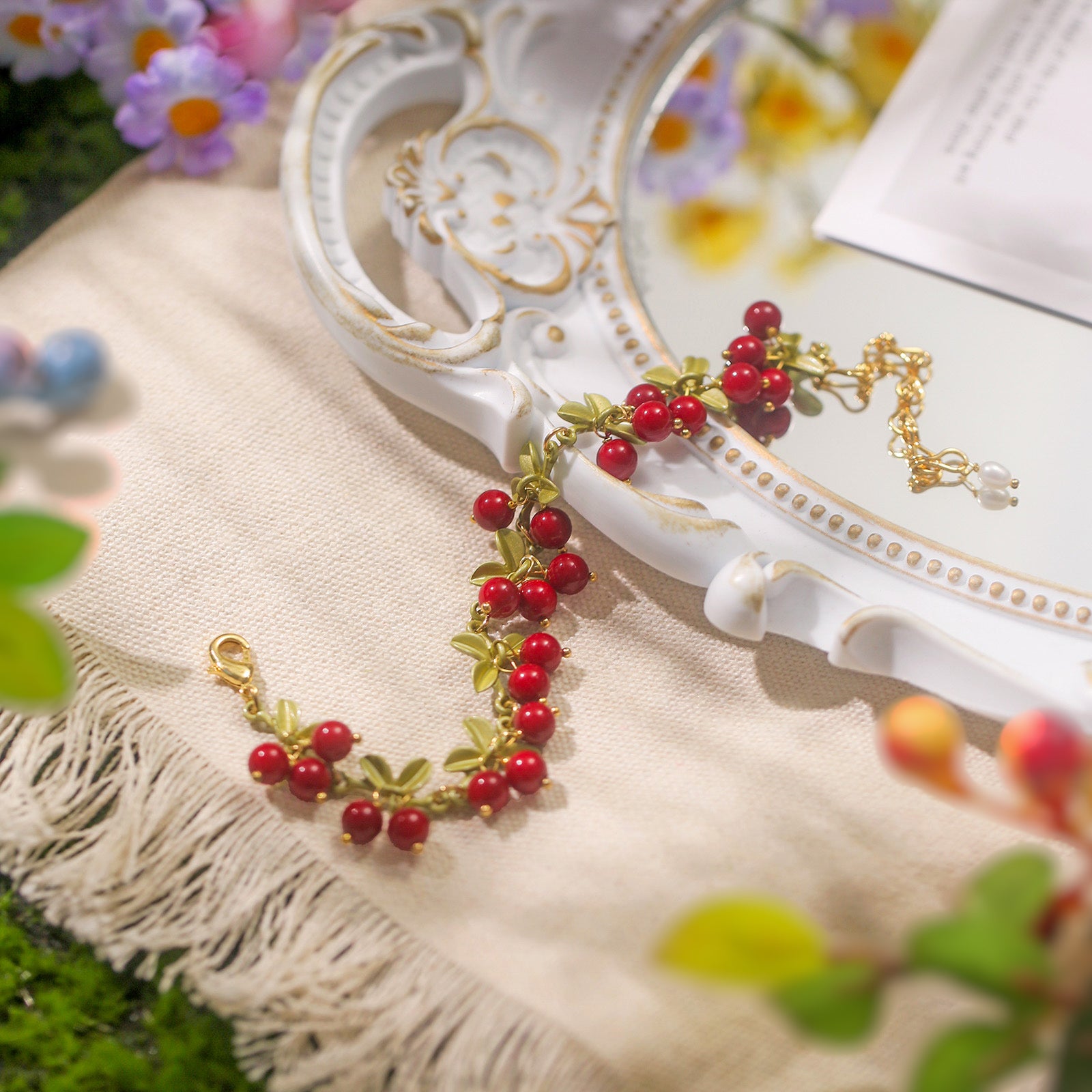 Delicate Cranberry Bracelet