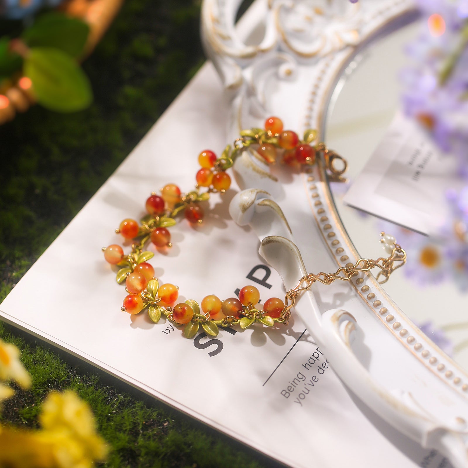 Selenichast Berry Bracelet For Women, Retro Stylish Nature Jewelry