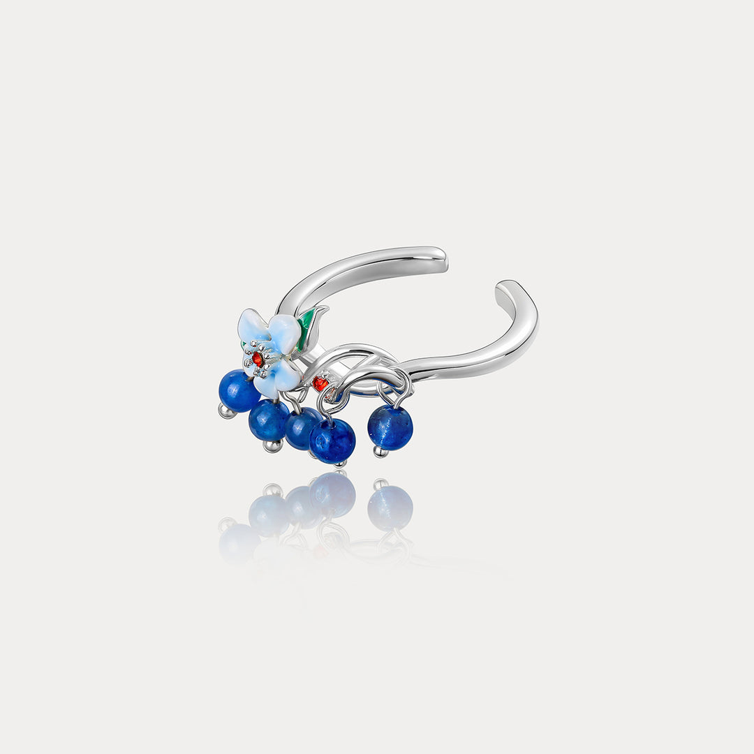 Blueberry Flower Silver Ring