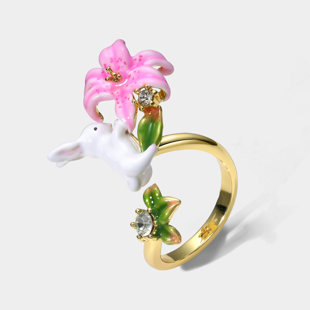  Selenichast Lily Rabbit Ring