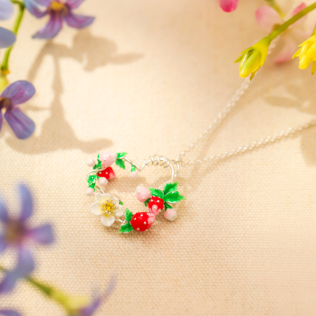 Silver Strawberry Necklace