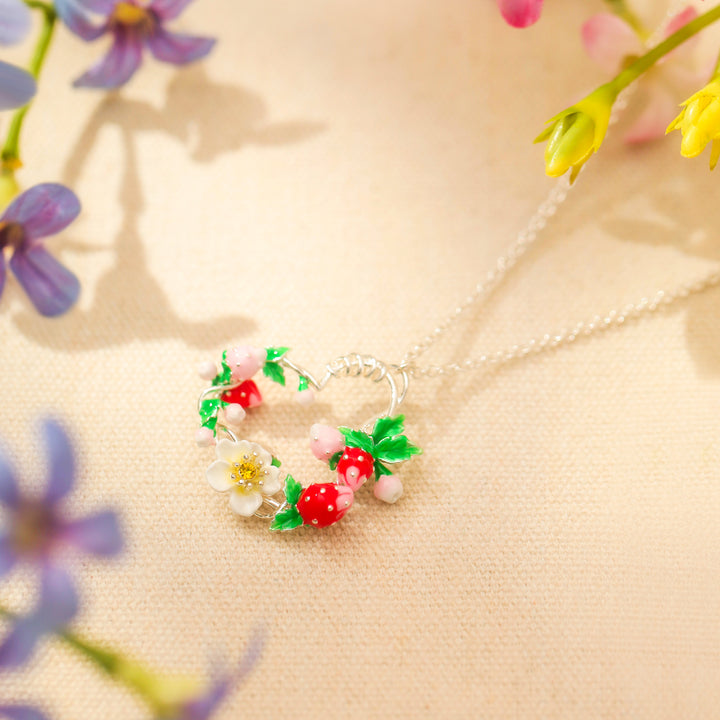Silver Strawberry Necklace