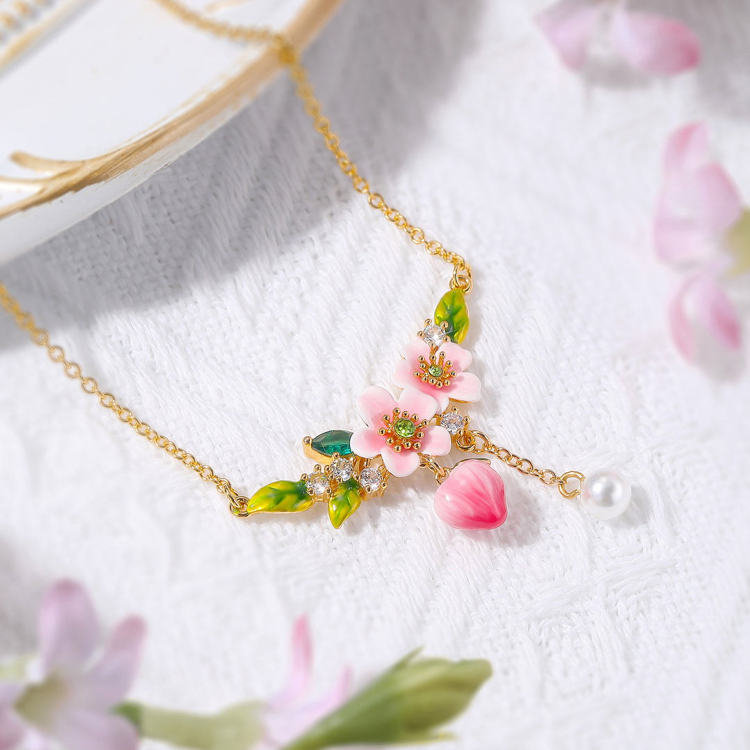 Peach Blossom Pearl Necklace
