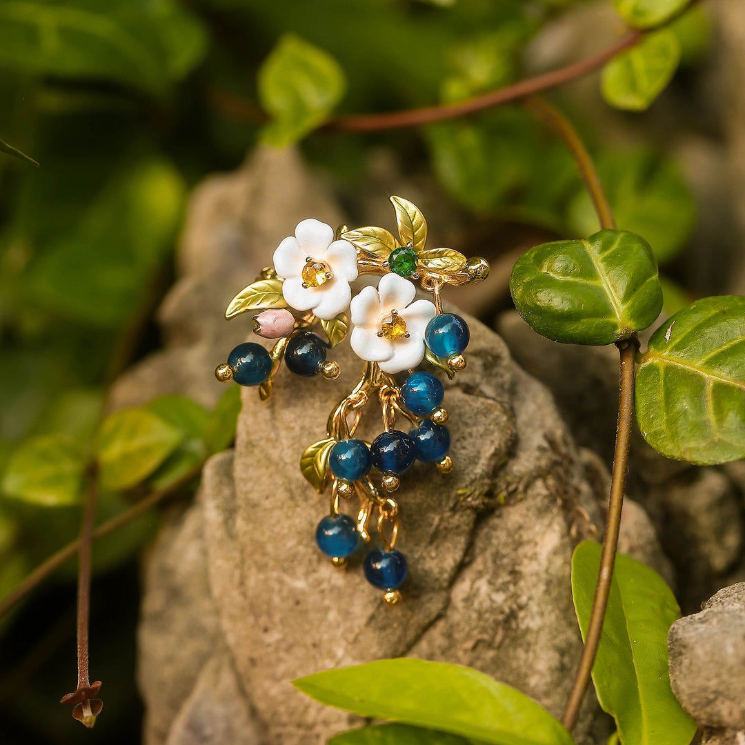 Blueberry Flower Brooch