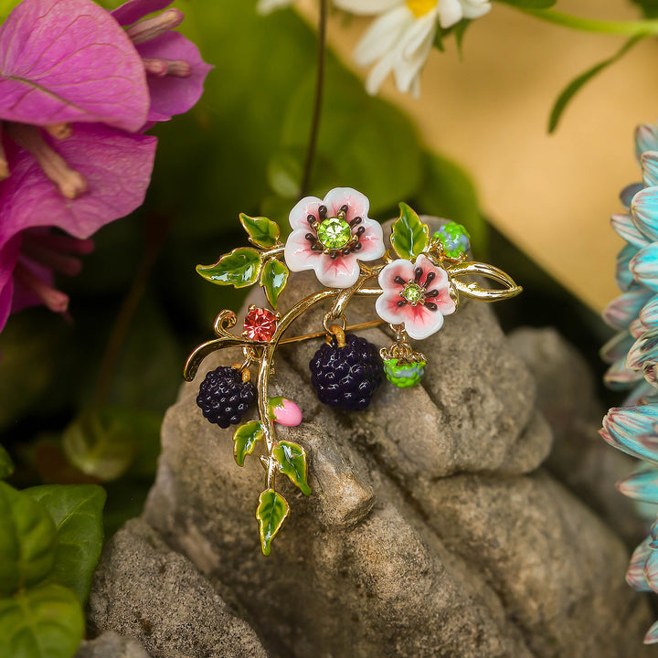 Blackberry Enamel Brooch