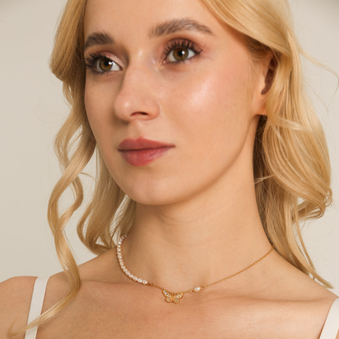 Butterfly Pearl Necklace