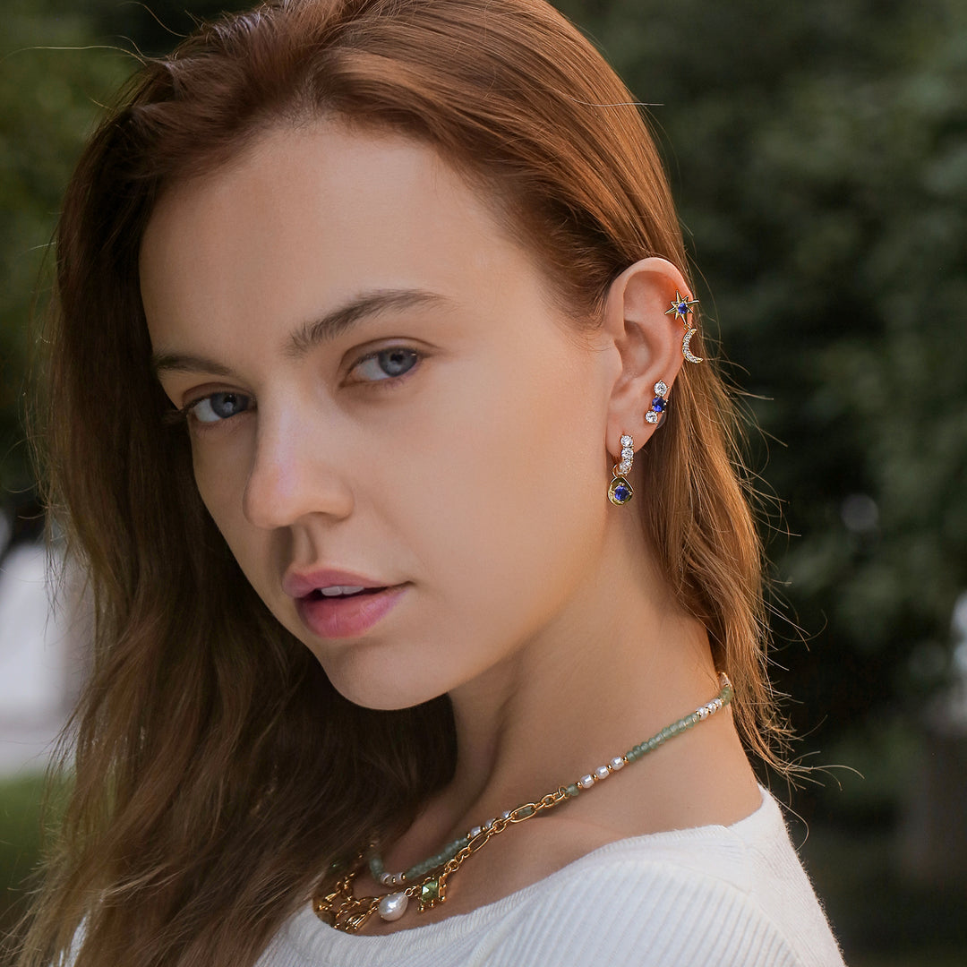 Moon and Star Earring