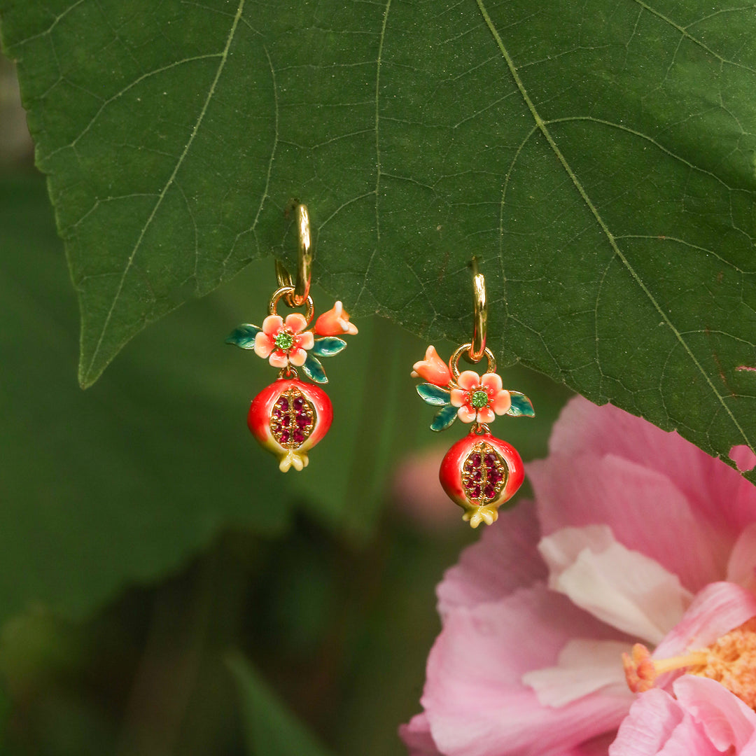 Pomegranate Flower Earrings