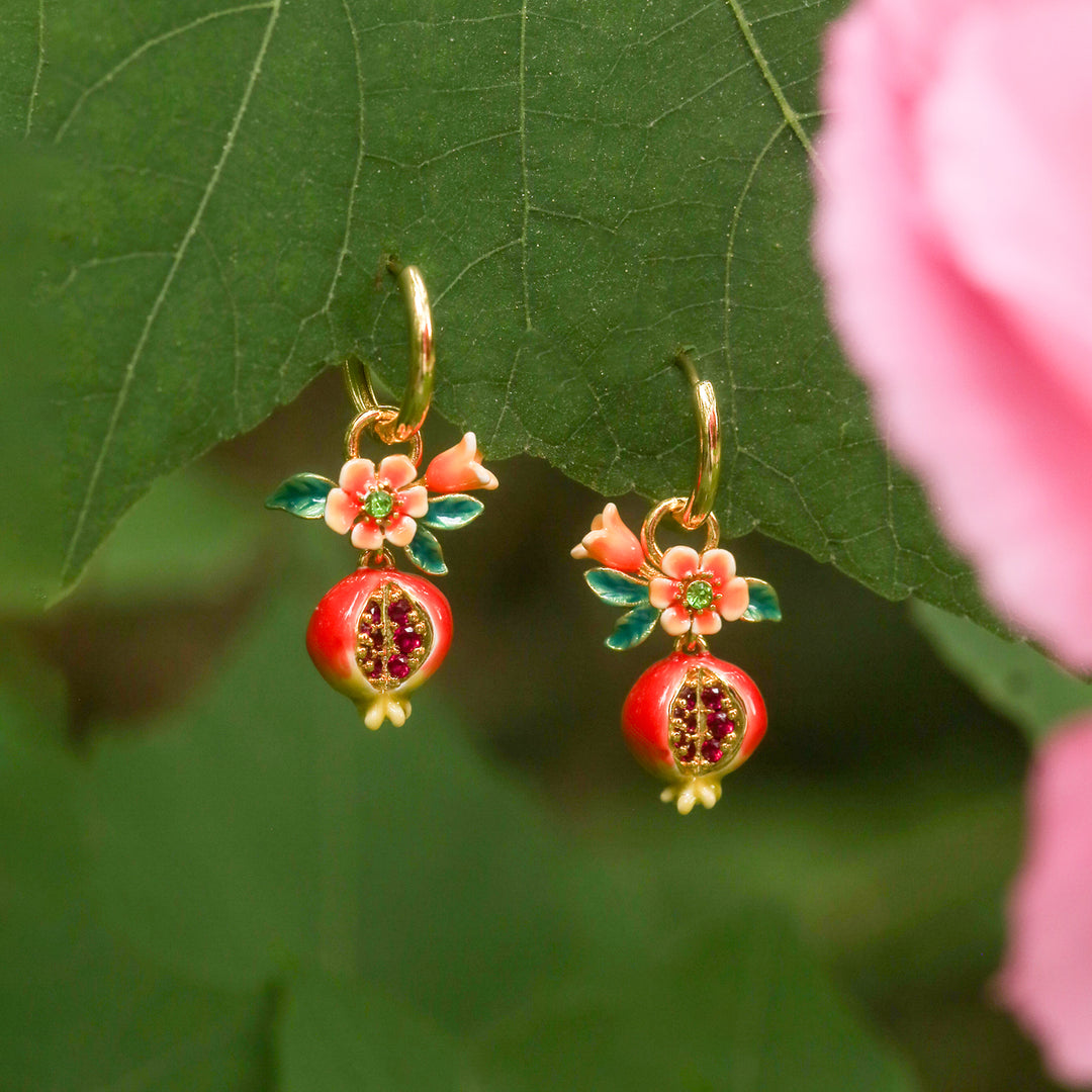 Pomegranate Flower Earrings