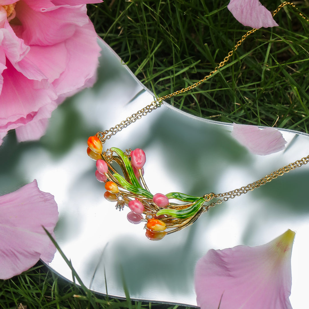 Enamel Tulip Necklace