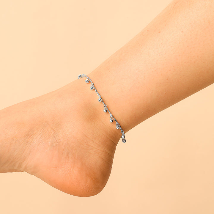 Silver Ball Anklet