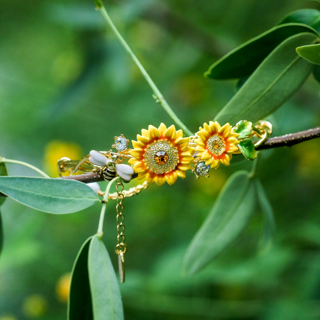 Pulsera de girasol y abejas