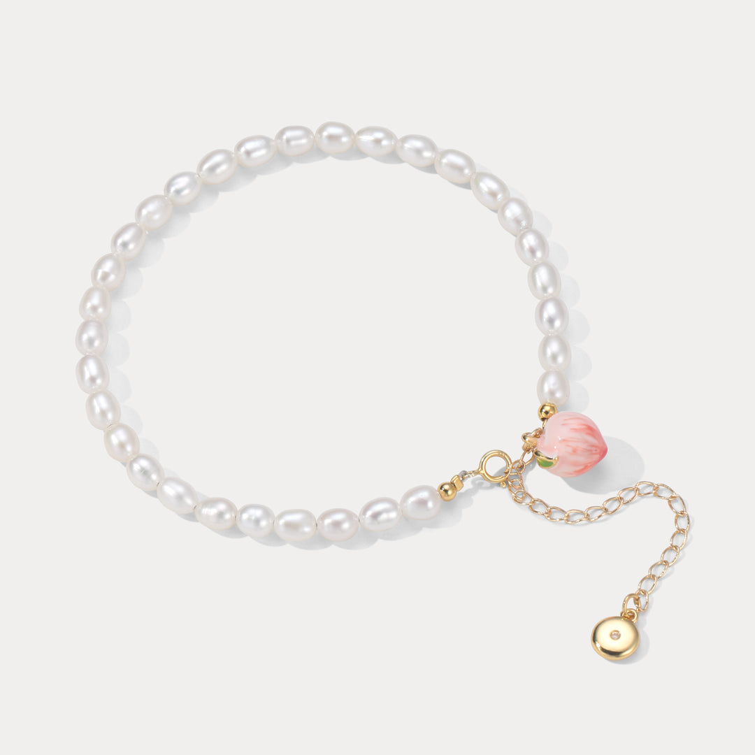 Peach Pearl Anklet