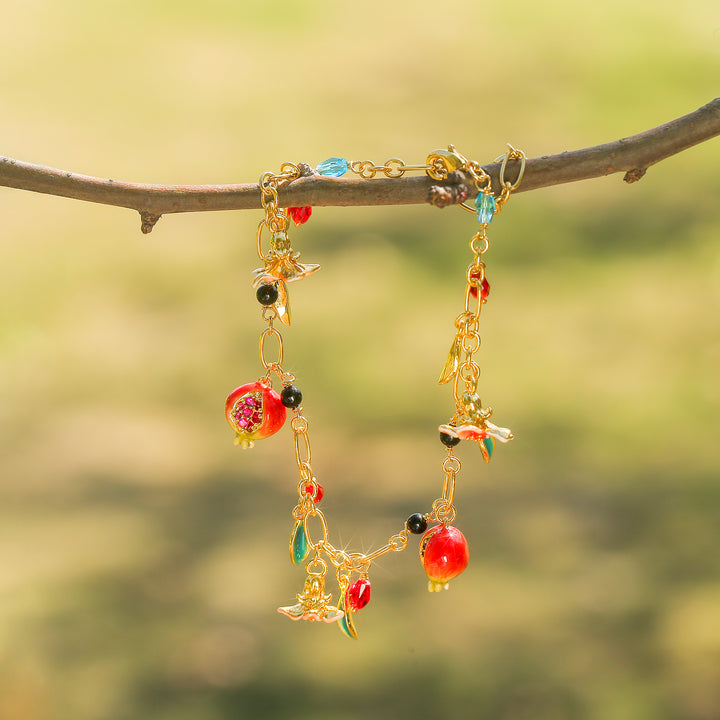 Pomegranate Charm Bracelet