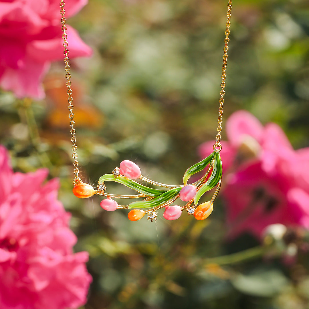 Enamel Tulip Necklace