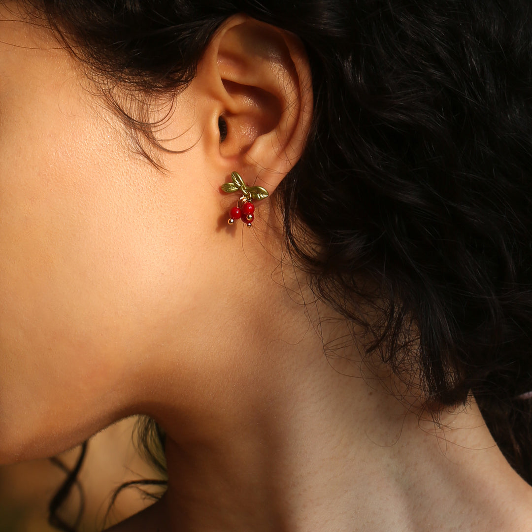 Cranberry Stud Earrings