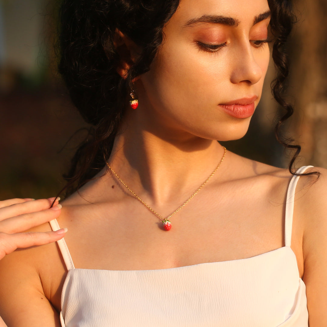 Boucles d'oreilles aux fraises