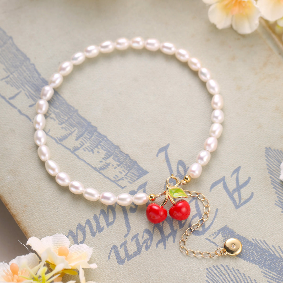 Cherry Pearl Anklet