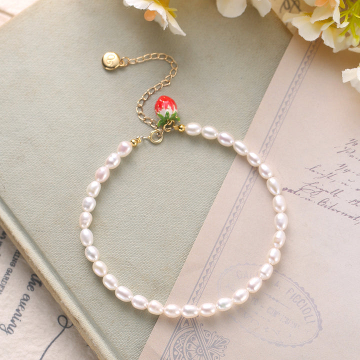 Strawberry Pearl Anklet