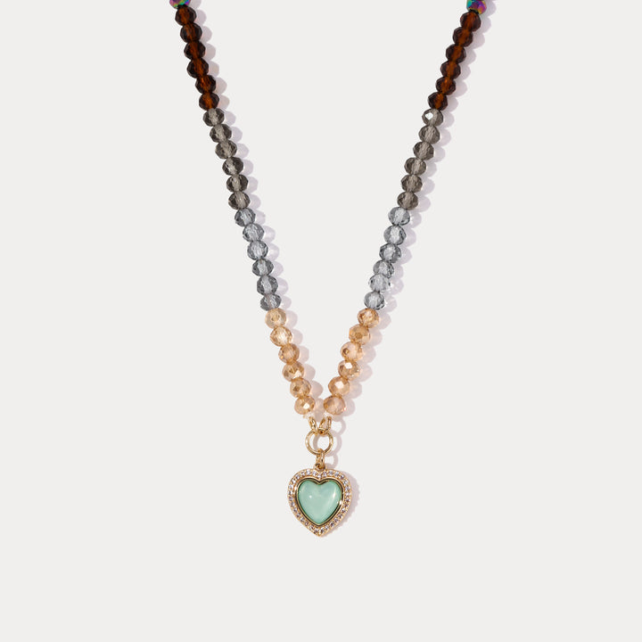 Vintage Heart Beaded Necklace