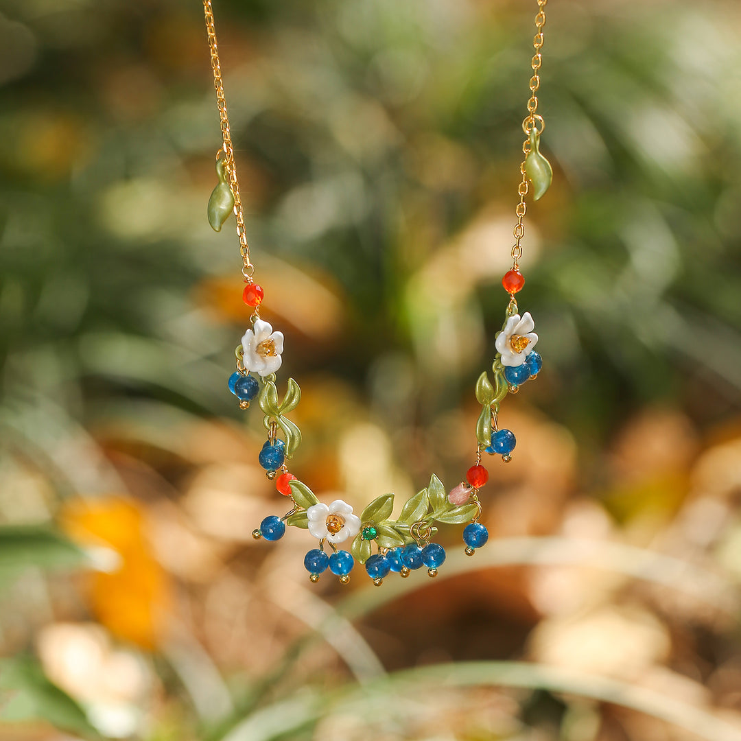 Blueberry Flower Necklace