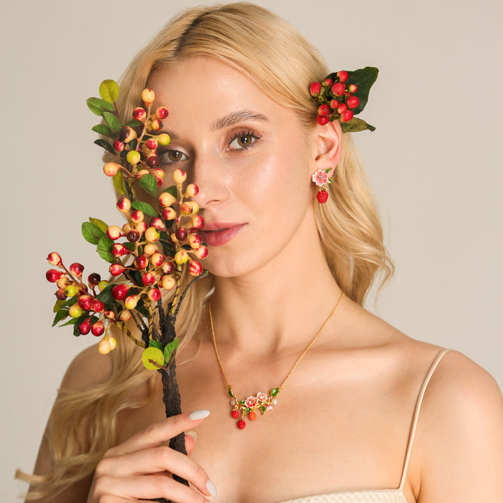 Raspberry Flower Necklace
