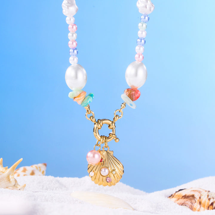 Sea Shell Pearl Necklace