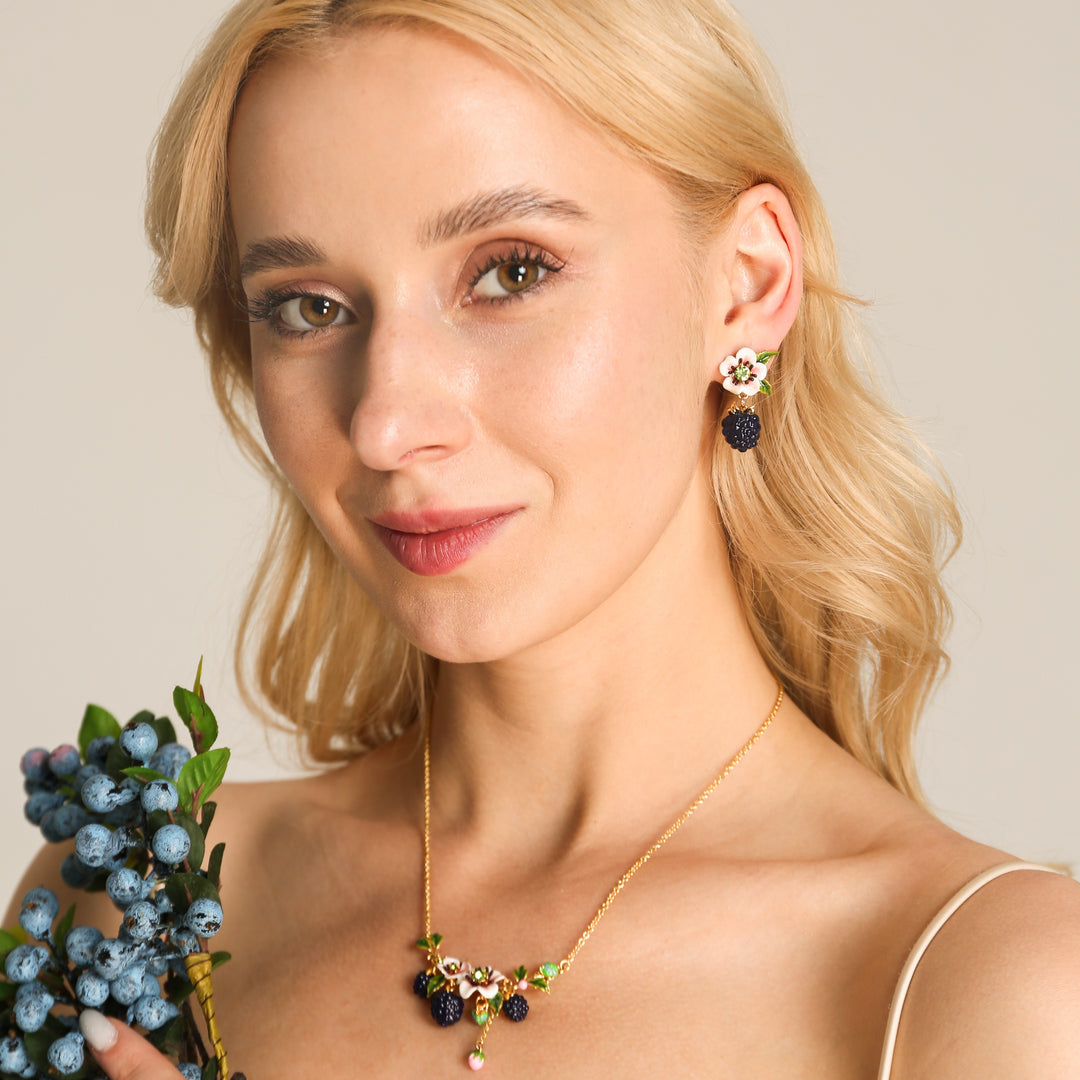 Blackberry Flower Earrings