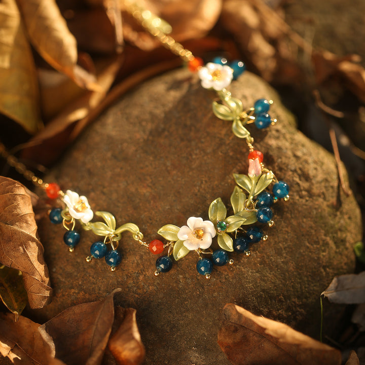 Blueberry Flower Necklace