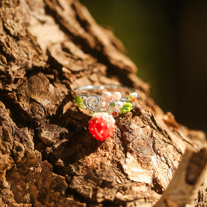 Strawberry Bloom Ring Gift For Her