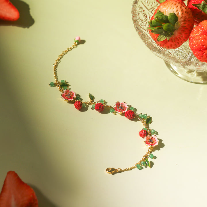 Dainty Raspberry Flower Bracelet