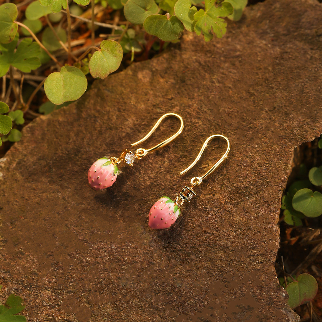 Strawberry Dangling Earrings Gift For Women