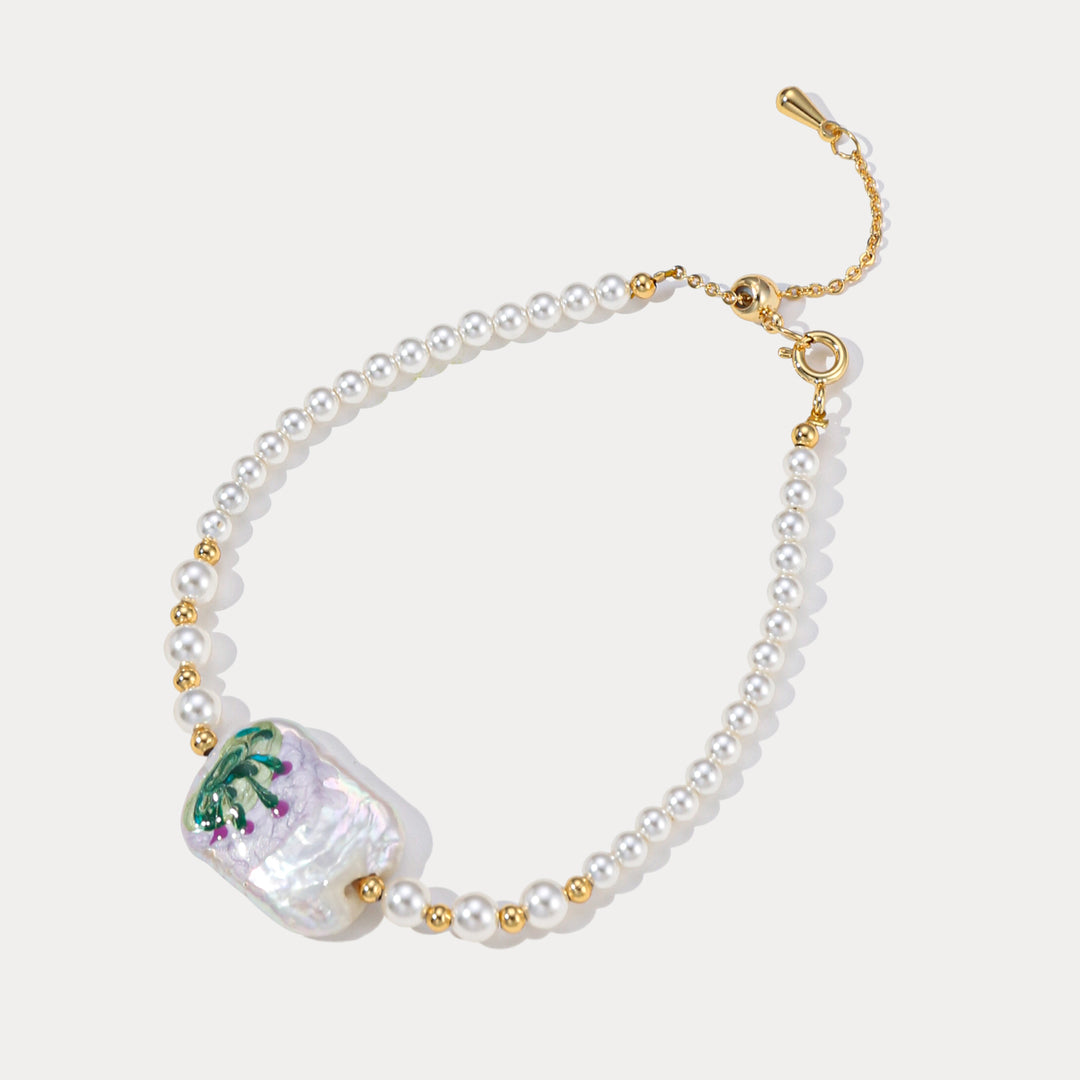 Flower Heart Pearl Bracelet