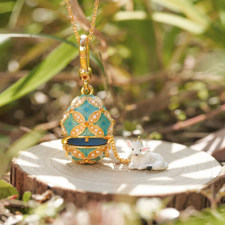 Sheep Egg Locket Necklace