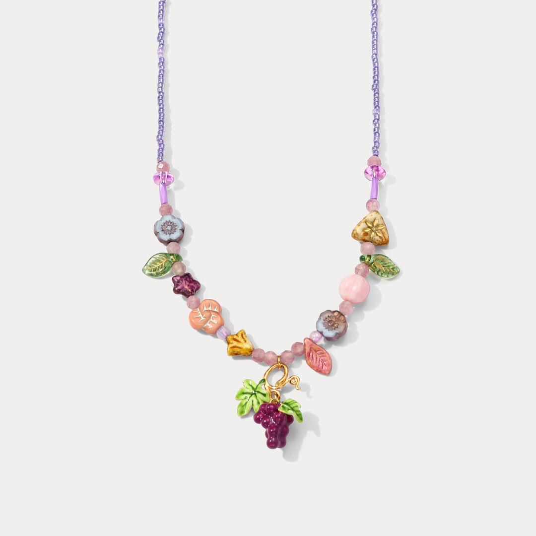 Selenichast Czech Bead Grape Necklace