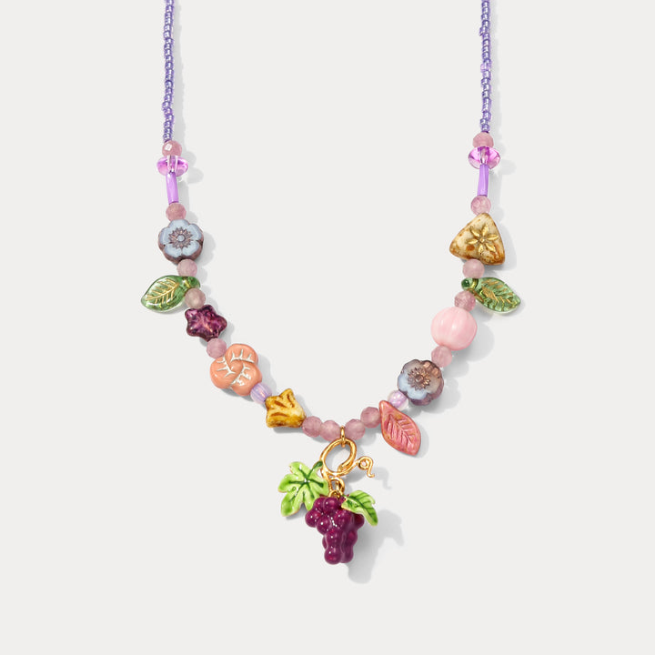 Czech Bead Grape Necklace