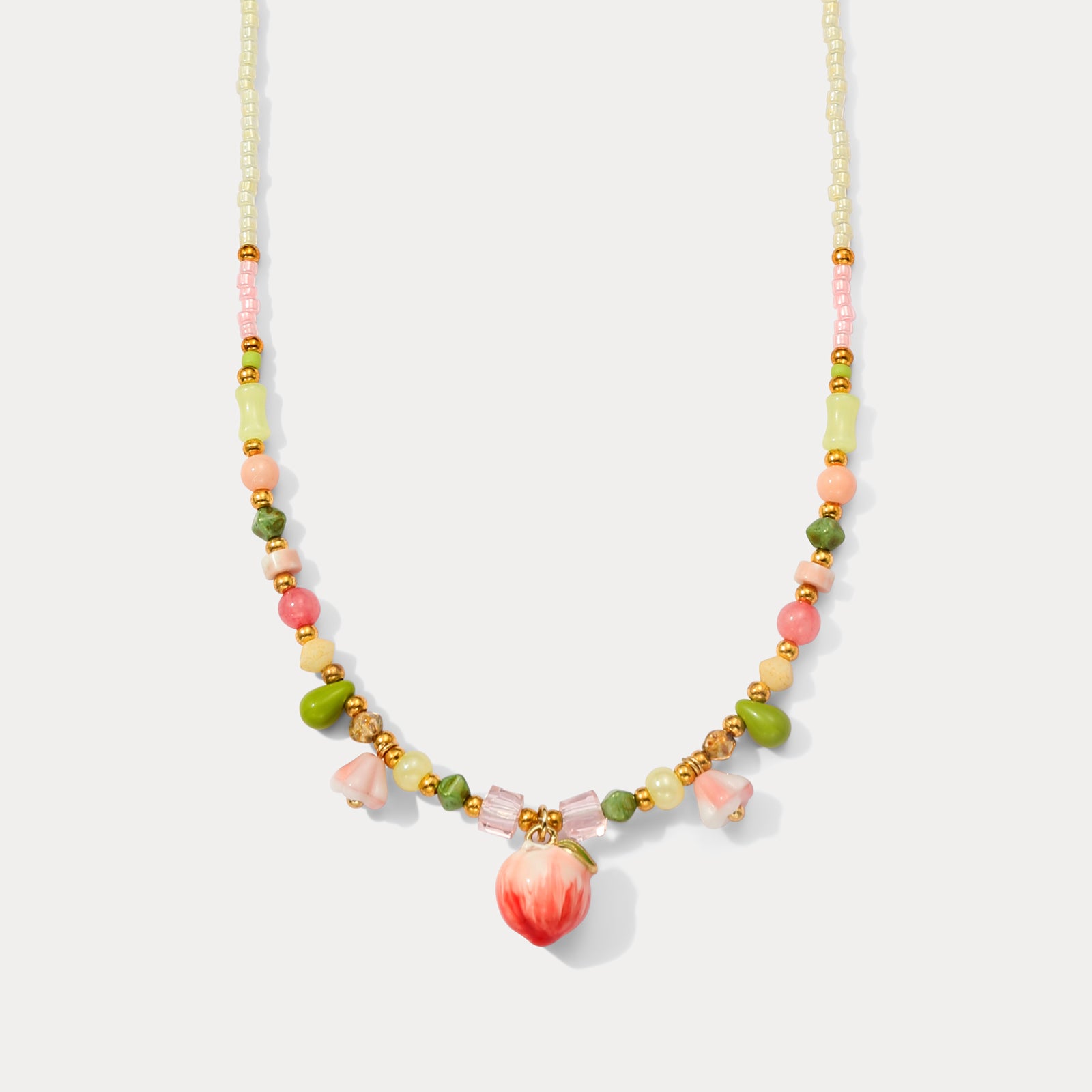 Peach Beaded Necklace