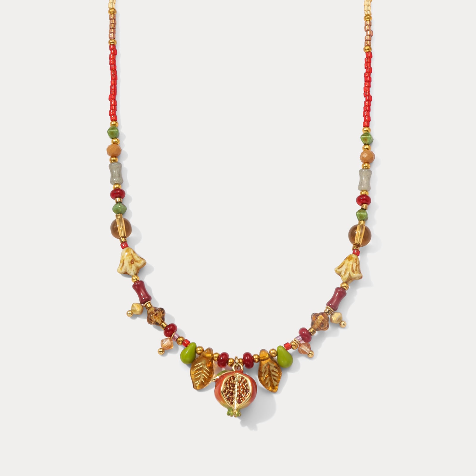 Vintage Pomegranate Charm Necklace