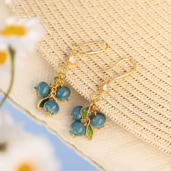Boucles d'oreilles aux myrtilles