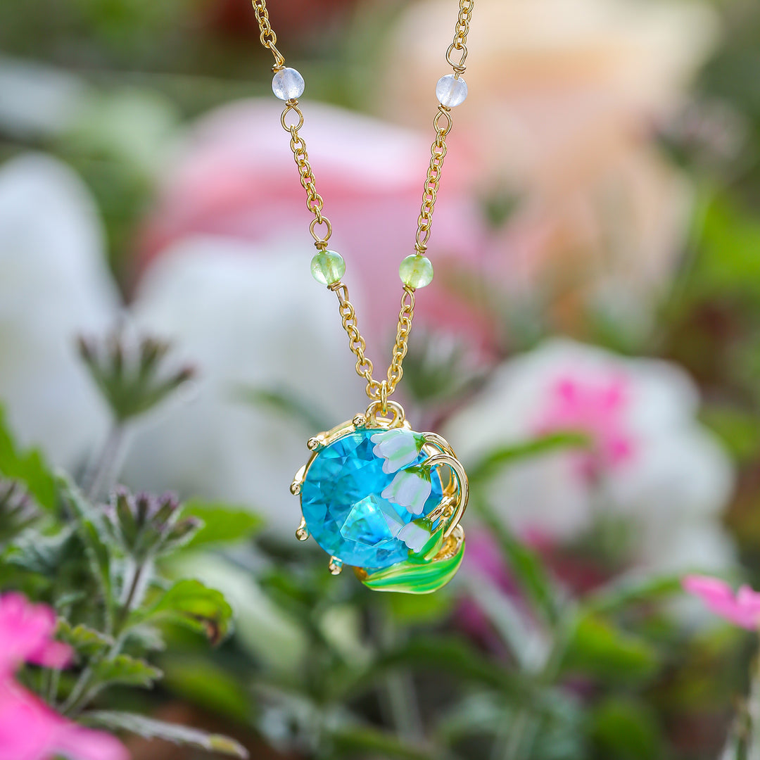 Lily of the Valley Aquamarine Necklace