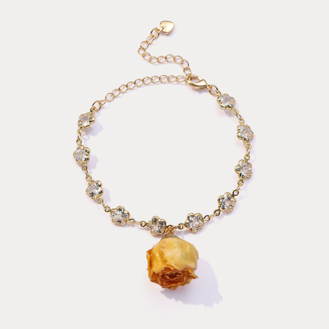 Selenichast Dried Rose Beaded Bracelet